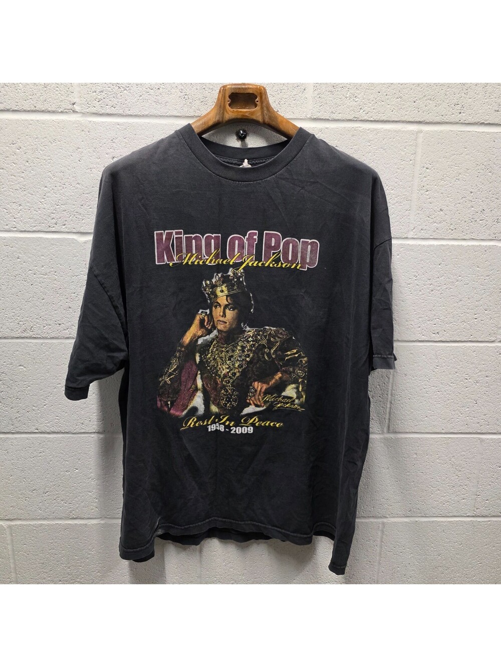 Vintage Y2K Michael Jackson THRILLER King of Pop T Shirt Men 28x33 3XL XXL